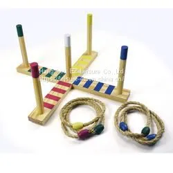 Outdoor Wooden Ring Toss Game Set Lawn Backyard Ring Toss thumbnail-3