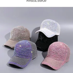 Cross-border New ShanZuan Baseball Cap Plate Cap Wash Hot Drilling Cap Outdoor ms Sun Hat Factory Direct Sale thumbnail-1
