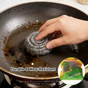 Heavy Duty 12pcs Pack Steel Scrub Ball Remove Burnt Food From Toaster Ovens for Household Clean thumbnail-3
