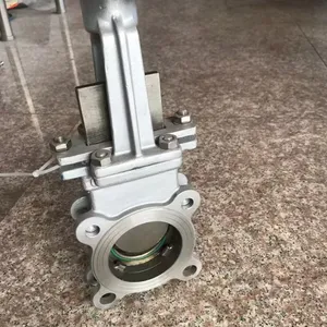 CF8 SS 303/304/316L/201 Stainless Steel Knife Gate Valve Pneumatic Petal Type 8 Inch Dn80 Knife Gate Valve thumbnail-4