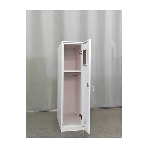 Single Doors Small Steel Clothes Locker Customized Office Metal Wardrobe Beside Desk thumbnail-2