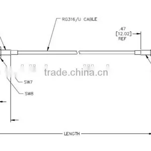[UL Listed]MMCX Right-Angle Plug to SMA Bulkhead Jack Cable Assembly,Wires Cables thumbnail-2