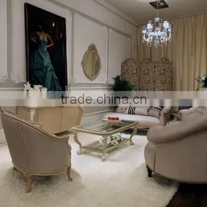 French Style Living Room Furniture Set Wood Living Room Sofa Set thumbnail-2