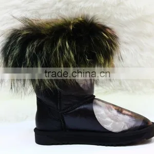 2016 HFUGG Sey Funky Women Fur Boots Winter Snow Boots With Fur Trim thumbnail-3