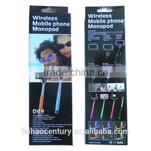 2015 Wholesale Fashion Fodable Pocket Cable Monopod Bluetooth Selfie Stick With Mirror thumbnail-4