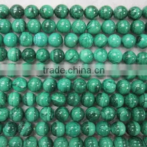 A Grade Grean Color Malachite Loose Gemstone Round Beads thumbnail-1