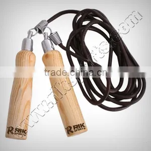 Leather Skipping Ropes With Wooden Handle thumbnail-1