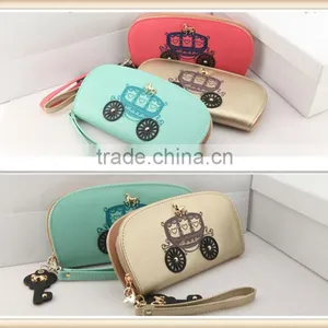 2015 Low MOQ Purse Cheap Oval Carriage Shape Design Clutch Wallet With Tote Band thumbnail-3