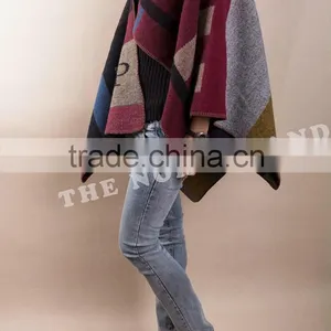 New Fashion Cashmere Jacquard U-Cape CP14092601B thumbnail-2