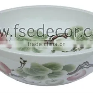 Round Painted Bathroom Ceramic Bowl Sink thumbnail-1