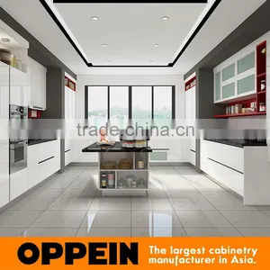 2016 New Kitchen Cabinets White HPL and Red Lacquer For Modular Kitchen Cabinets thumbnail-1