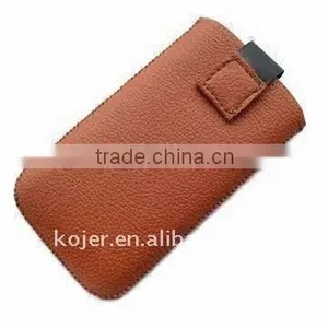 Mobile Phone Pouch for Apple's IPhone 4, Made of PU Leather, With Retractable Pull-tab Closure thumbnail-1