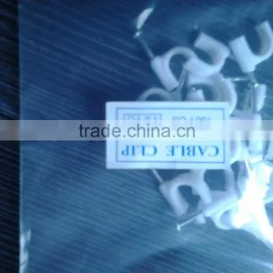 White Flat Nail Wire Clip/round Cable Clips 10mm thumbnail-5