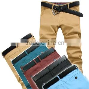 Chino Pants - Mens Chino Jogger Pants With Cuffs - Mens Khaki Chino Pants - Drop Crotch Chino Pants - Wholesale Mens Cotton Sli thumbnail-1