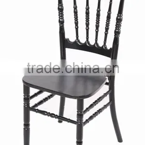 Black Party Hotel Wedding Banquet Rental Wood Napoleon Chair thumbnail-1