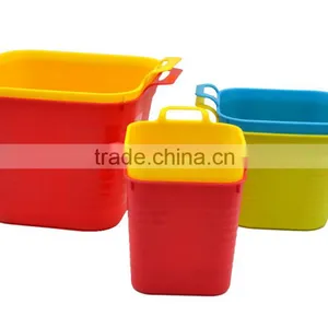 Square Flexible Plastic Desktop Tidy Office Kitchen Storage Basket Bin Box Mould. thumbnail-1