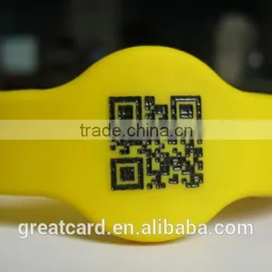 Waterproof NFC 13.56 MHz Silicone Rfid Wristband Bracelet With QR Code for Swimming Pool thumbnail-1