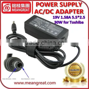 High Quality 30W 19V 1.58A 5.5*2.5 Laptop Charger for Toshiba Notebook thumbnail-1