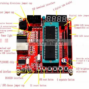 New 51/AVR MCU Development Board System Control Panel With STC89C52 Chip thumbnail-3