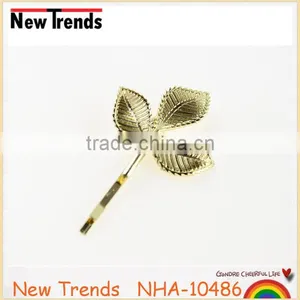 Factory Wholesale Metal Gold Leaf Hair Pin Hair Clip thumbnail-4