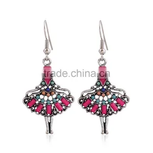 New Items Dancing Girl Design Fashion Beaded Drop Earring thumbnail-1