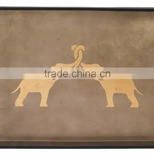 High Quality Best Selling Elephant Design Lacquer Wood Serving Tray From Vietnam thumbnail-1