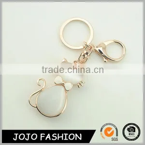 Custom Cat Shaped Keychain Maker Metal Gold Opal Acrylic Keychain for Sales Supplier's Choice thumbnail-1