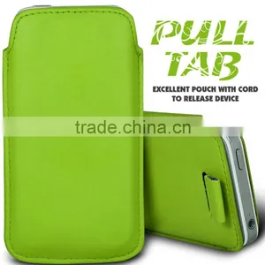 Wallytech Soft PU Leather Pull TAB Slip Pouch Case Cover For Samsung Galaxy S4 I9500 Pull Leather Case thumbnail-6