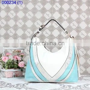New Korea Fashion Color Blocking Handbag Shoulder Bag Tote Bag thumbnail-1