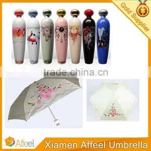 Bottle Pencil Hands Open 3 Folding Umbrella thumbnail-1