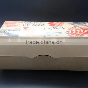 Custom Logo Take Out Brown Kraft Packing Paper Food Grade Pail/ Box thumbnail-4