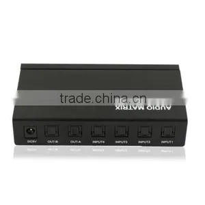 Hot Selling Audio Matrix Digital Optical Audio 4x2 Matrix Switch / Splitter Spdif Toslink Audio 4in 2out True Matrix With IR thumbnail-3