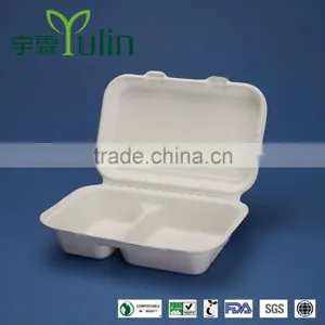 HL-96 -2 100% Biodegradable Bagasse Clamshell Box Quality Choice thumbnail-1