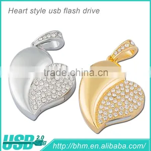 High-end Crystal Heart Shape Usb Stick Bulk Usb Flash Drives thumbnail-2