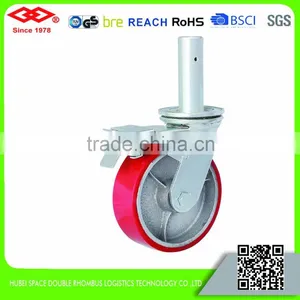 150mm-200mm Scaffold PU Caster Wheel With Cast Iron Center thumbnail-1