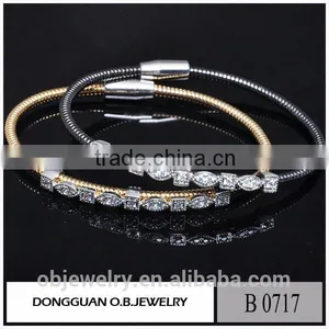 925 Silver Bracelet/diamond Micro Pave Charm Bracelet Jewelry thumbnail-1