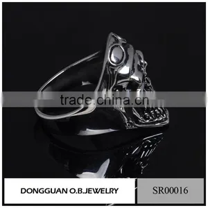 925 Sterling Silver Mirco Setting Skull Man Ring/Men Gay Stainless Steel The Expendables Skull Ring thumbnail-2
