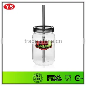 Jumbo 24 oz Clear Plastic Mason Jar Without Handle thumbnail-5