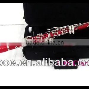 Red ABS Clarinet in Bb With Nickle Plated thumbnail-1