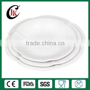 Wholesale 8" 10"12" Flower Shape White Cheap Ceramic Salad Plate thumbnail-1