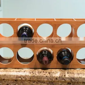 Custom Attractive Design Simple Elegant Storage Bamboo Wooden Stackable Wine Rack Holder Display thumbnail-3