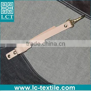 Black Denim Apron With Leather Straps thumbnail-3