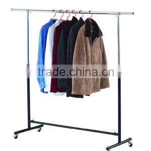 Extendable Single Bar Clothes Hanging Stand Garment Rack thumbnail-1