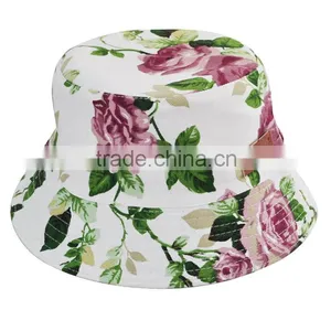 Hot Sale Cotton Printed Floral Printing Bucket Hats Cute thumbnail-1