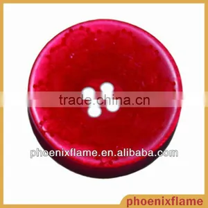 Attractive Resin Bright Red Emerald Color Button for Garments thumbnail-1