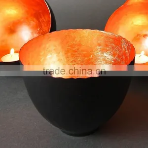 Black Matt Finish With Copper Inside Hammered Votive T-light Holder thumbnail-1