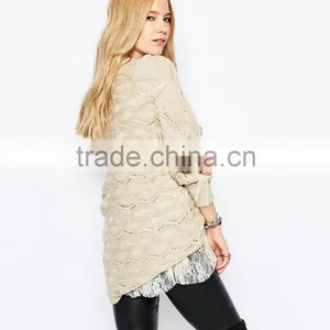 Women Men Children 100% Acrylic Hippie Longline Knit Sweater thumbnail-1