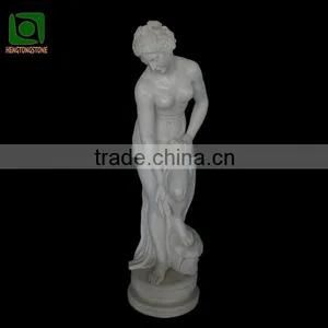 White Marble Bathing Woman Statue thumbnail-1