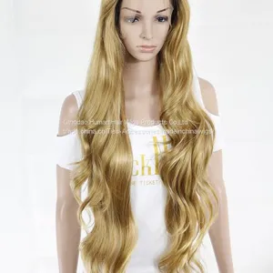 Long Curl Brown Color Synthetic Wigs thumbnail-3