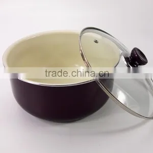 5pcs Burgundy Non-stick Die Casting Aluminum Cookware Set Removable Handles thumbnail-4